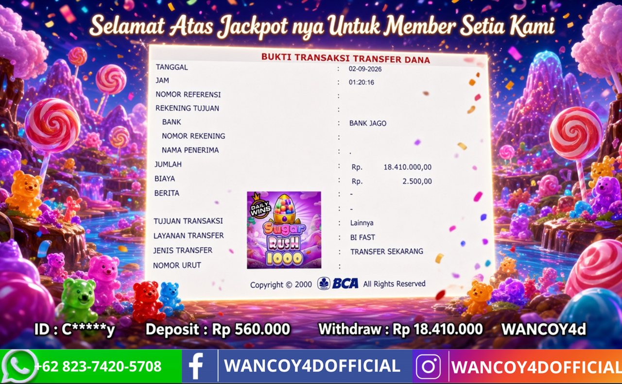 WANCOY4D Sugar Rush1000 PragmaticPlay RP.18.410.000 -LUNAS