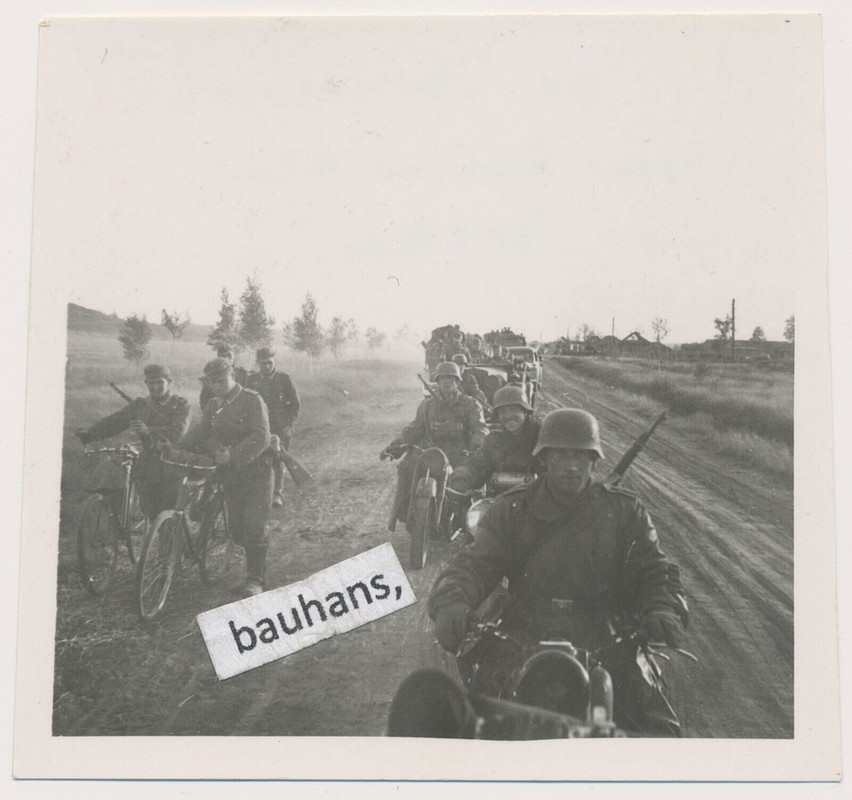 Wehrmacht Motorrad-Krad, Kradschützen, Fahrrad, Vormarsch 2.WK