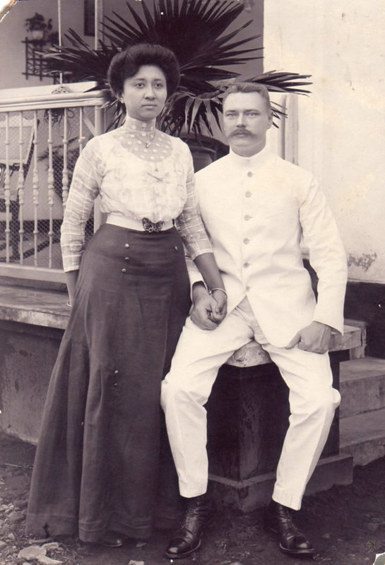 Grandmother Henriette (Scholtz)Blom with grandfather Hendrik Blom (from Hattem Holland) in Soera