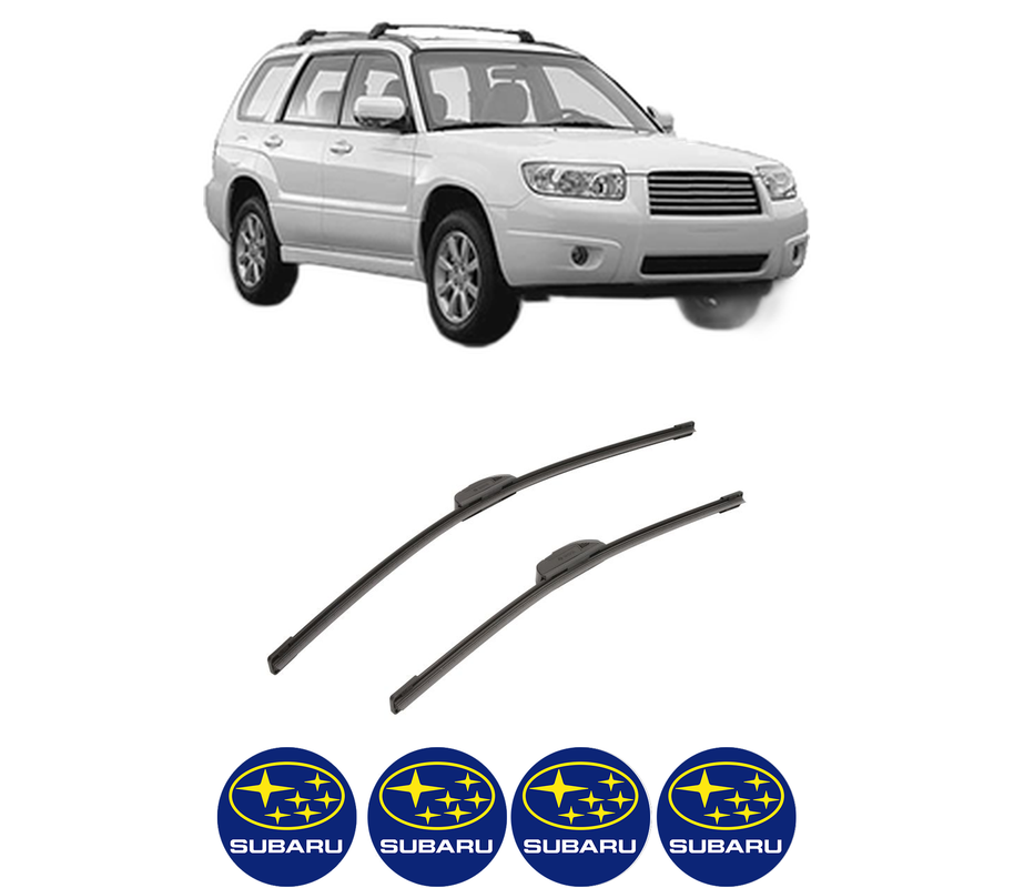 Set stergatoare auto SUBARU FORESTER (SH_) din 2008-2013, pentru parbriz auto, 2 bucati, Bosch Aerotwin Retrofit, din cauciuc siliconat rezistent, 4 Stickere Auto SUBARU