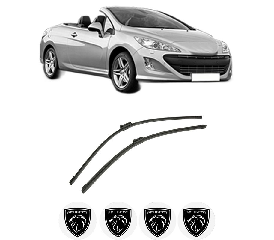 Set stergatoare auto PEUGEOT 308 CC (4B_) din 2009-2014, pentru parbriz auto, 2 bucati, Bosch Aerotwin, din cauciuc siliconat rezistent, 4 Stickere Auto PEUGEOT