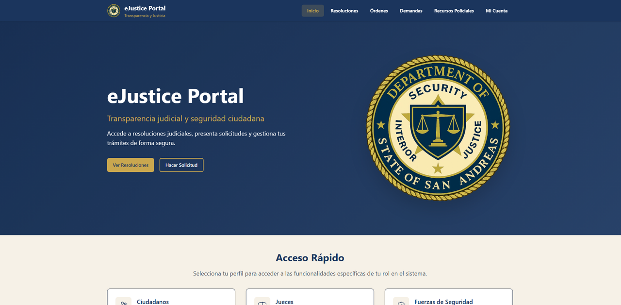 El Gobierno de San Andreas anuncia la ampliación de la plataforma eJustice para demandas y recursos de multas policiales
