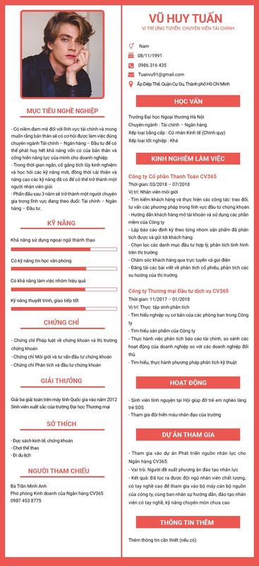 ảnh cv ấn tượng