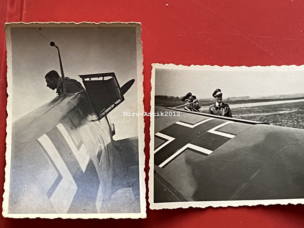 2 x Foto, Wk2, Besprechung neben einer Me 109 (N)50674
