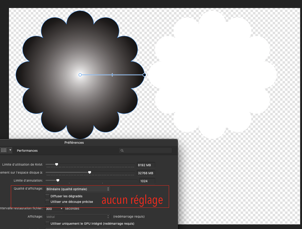 Dégradé aucun réglage