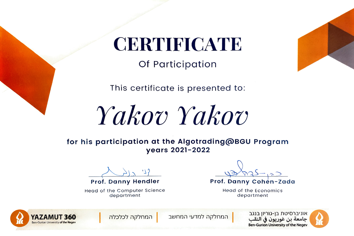 Algo-trade Yakov Yakov