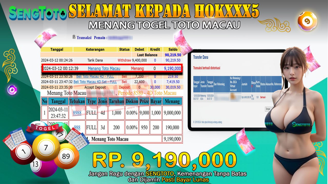 BUKTI PEMBAYARAN TOGEL TOTO MACAU