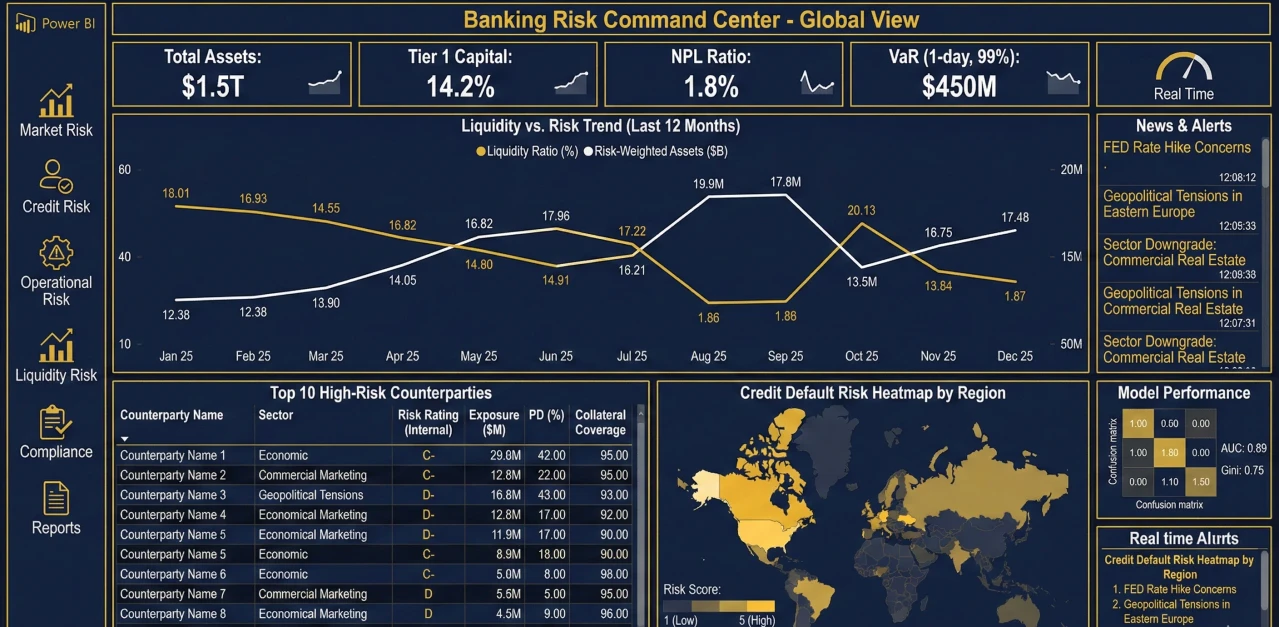 Power BI Banking Risk Dashboard