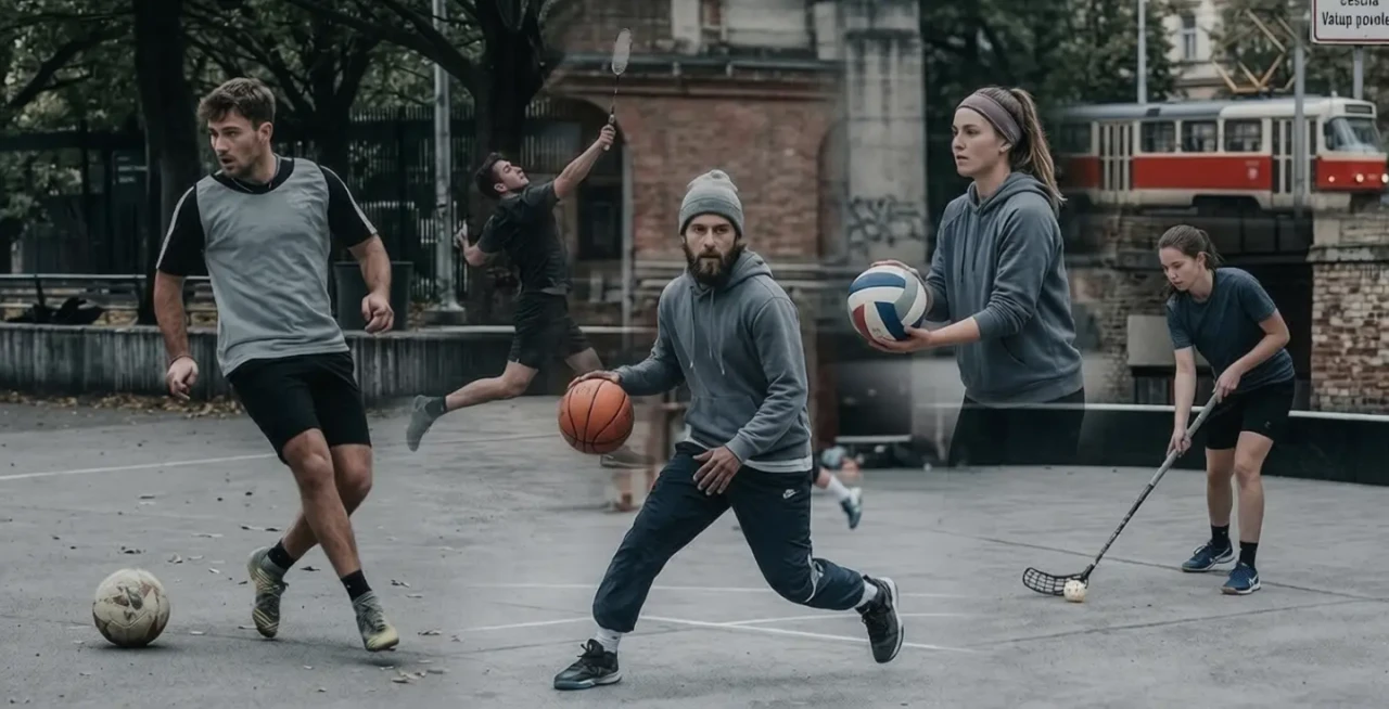 Sports players on field