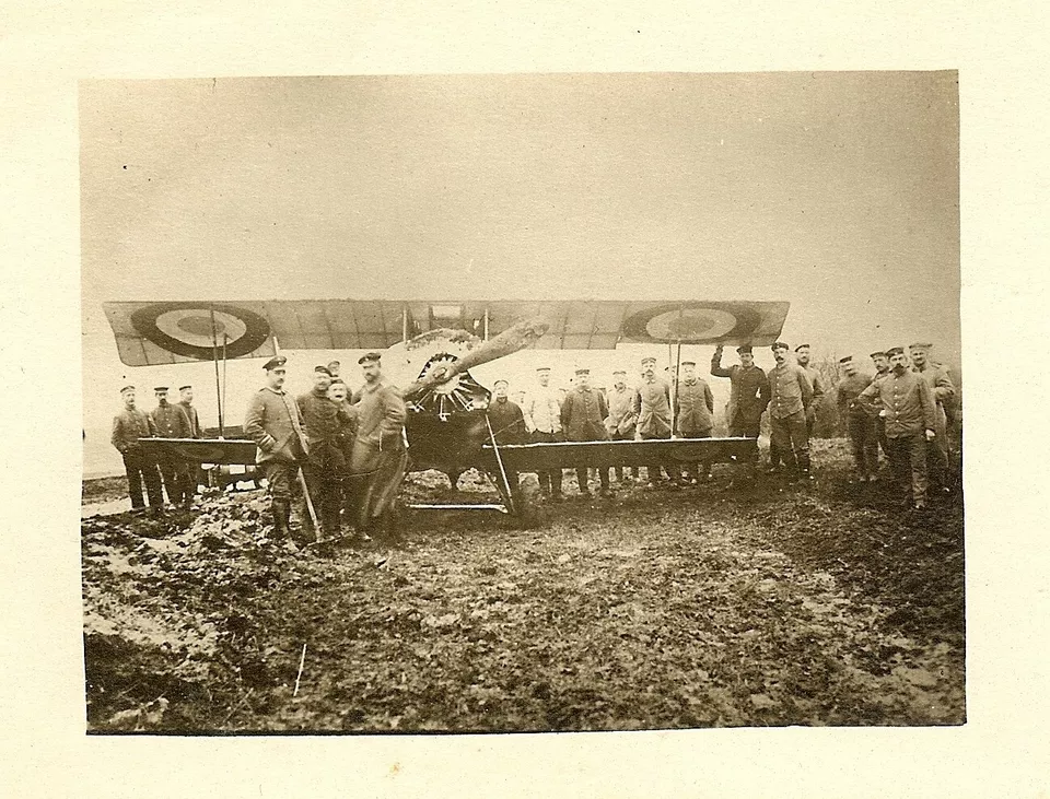 Port. Photo- RARE! Germans Posed w- Captured French Nieuport Fighter Plane (#2)! (1)
