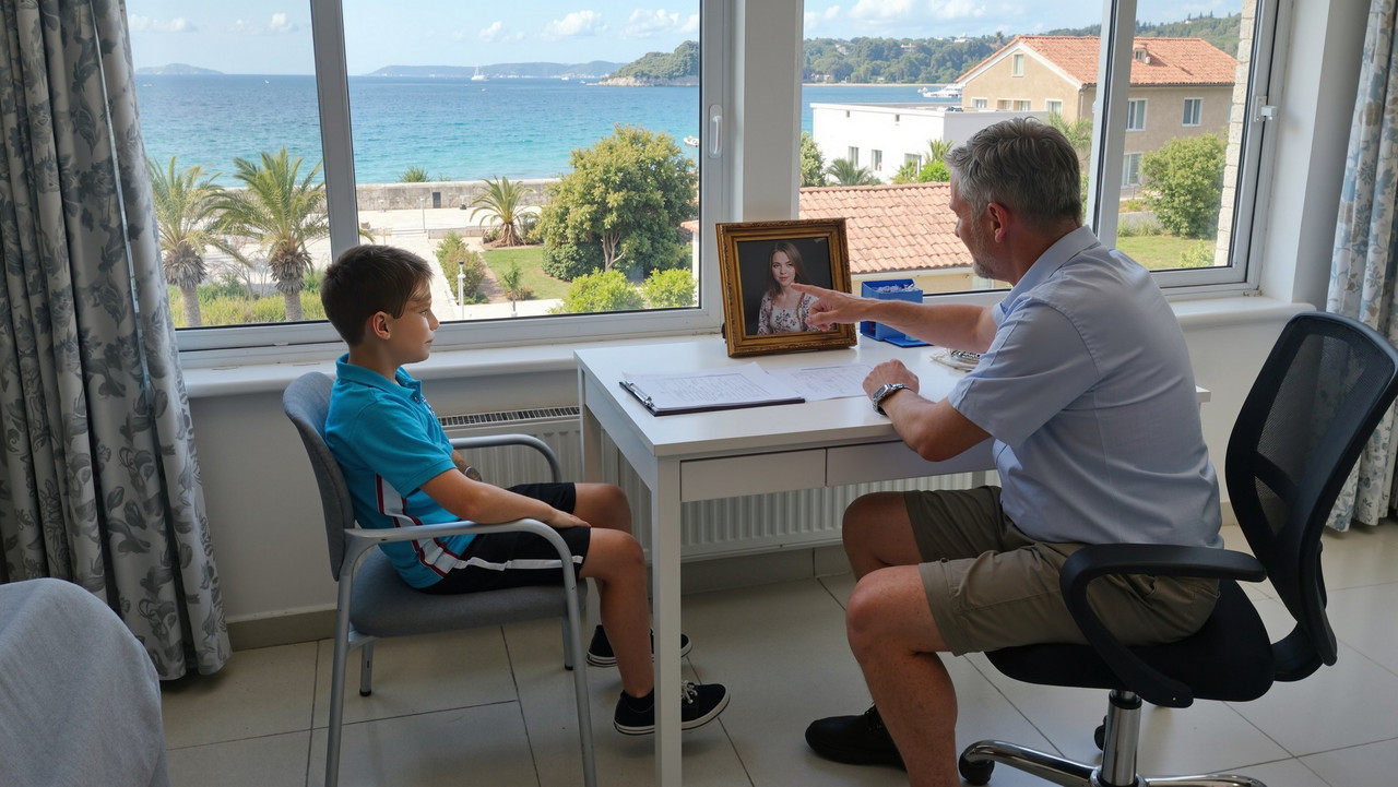 Дмитрик та директор табору (С.Ляховський, "Вулиця Музична", розділ 09)