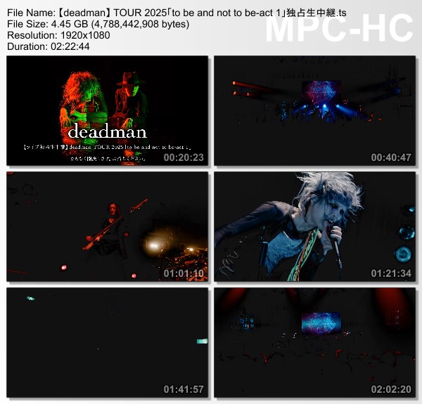 [TV-Variety] 【deadman】 TOUR 2025「to be and not to be-act 1」