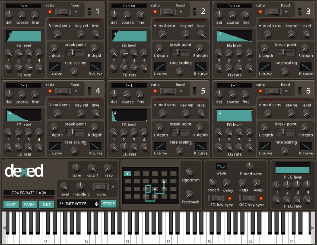 Dexed FM Synthesizer Interface