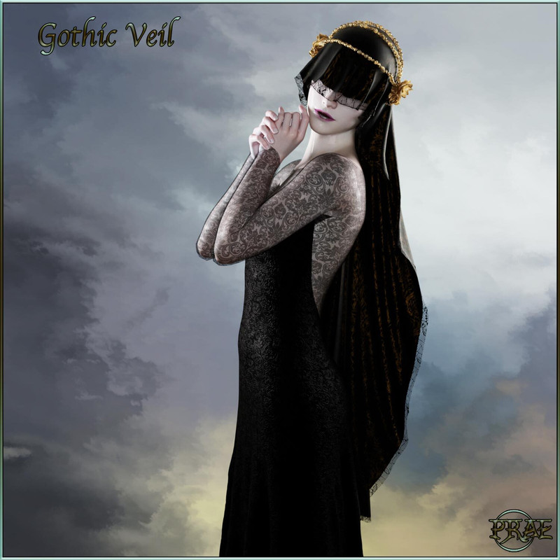 Prae-Gothic Veil For G8F Daz