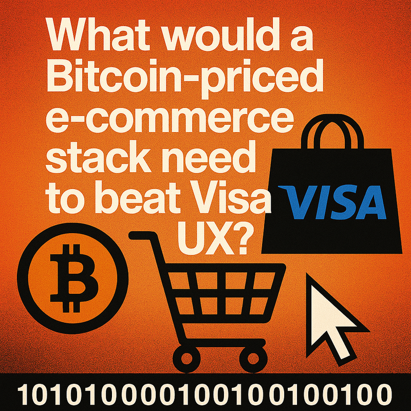 What would a Bitcoin-priced e-commerce stack need to beat Visa UX?