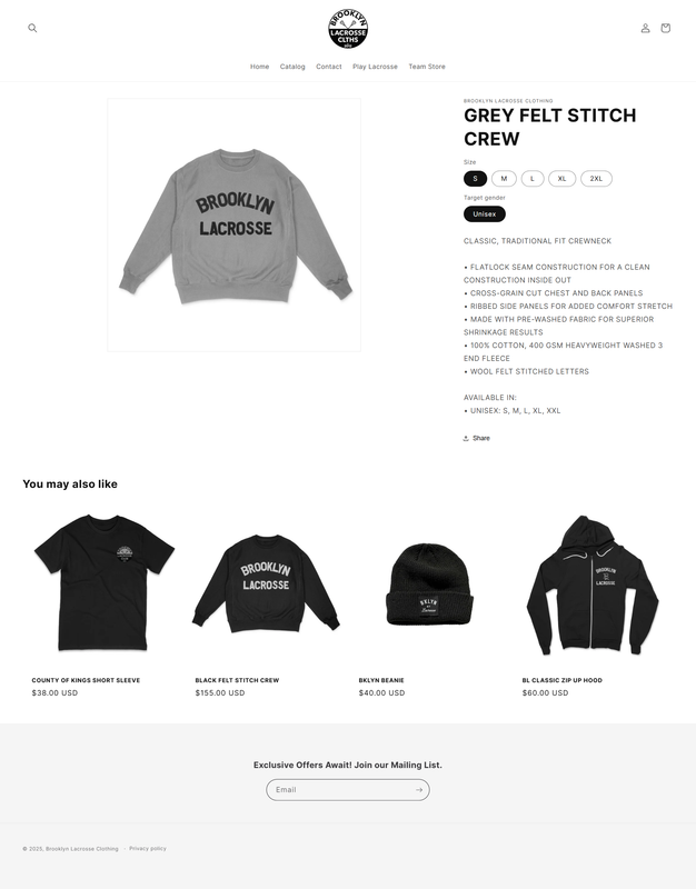 Brooklyn Lacrosse Clothing Screenshot 6