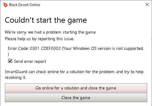 Smartguard error 002