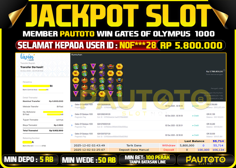 BUKTI JACKPOT LUNAS PAUTOTO