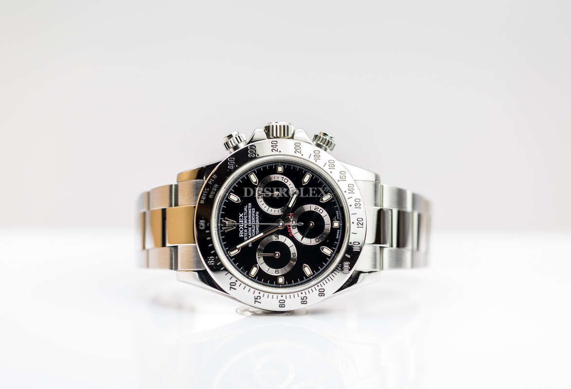Excellent Rolex 116520 DAYTONA Steel BLACK Dial June 2014 FULL SET