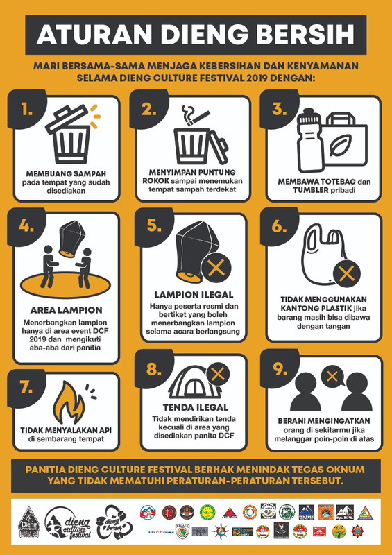 Aturan selama Dieng Culture 2019 berlangsung.