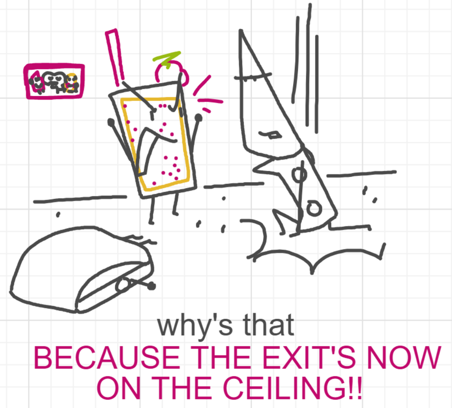 A panel from A Murder On The, episode six of the Board Boards object show by Furretwalk/WalkingFurret.