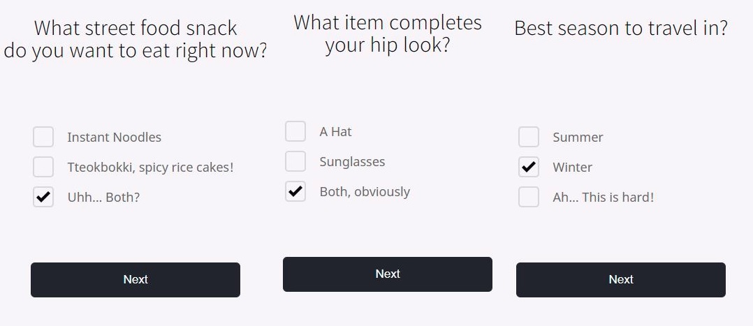 Beberapa pertanyaan dalam BTS DNA Test