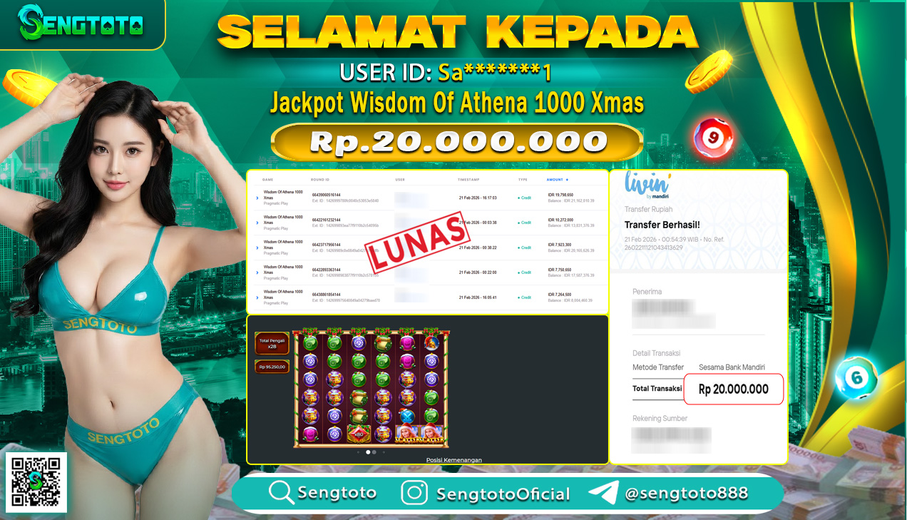 BUKTI PEMBAYARAN SLOT WISDOM OF ATHENA 1000 XMAS