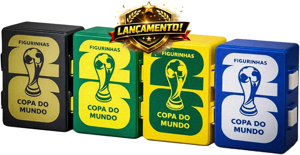 Porta Figurinhas Copa 2026 – todas as cores