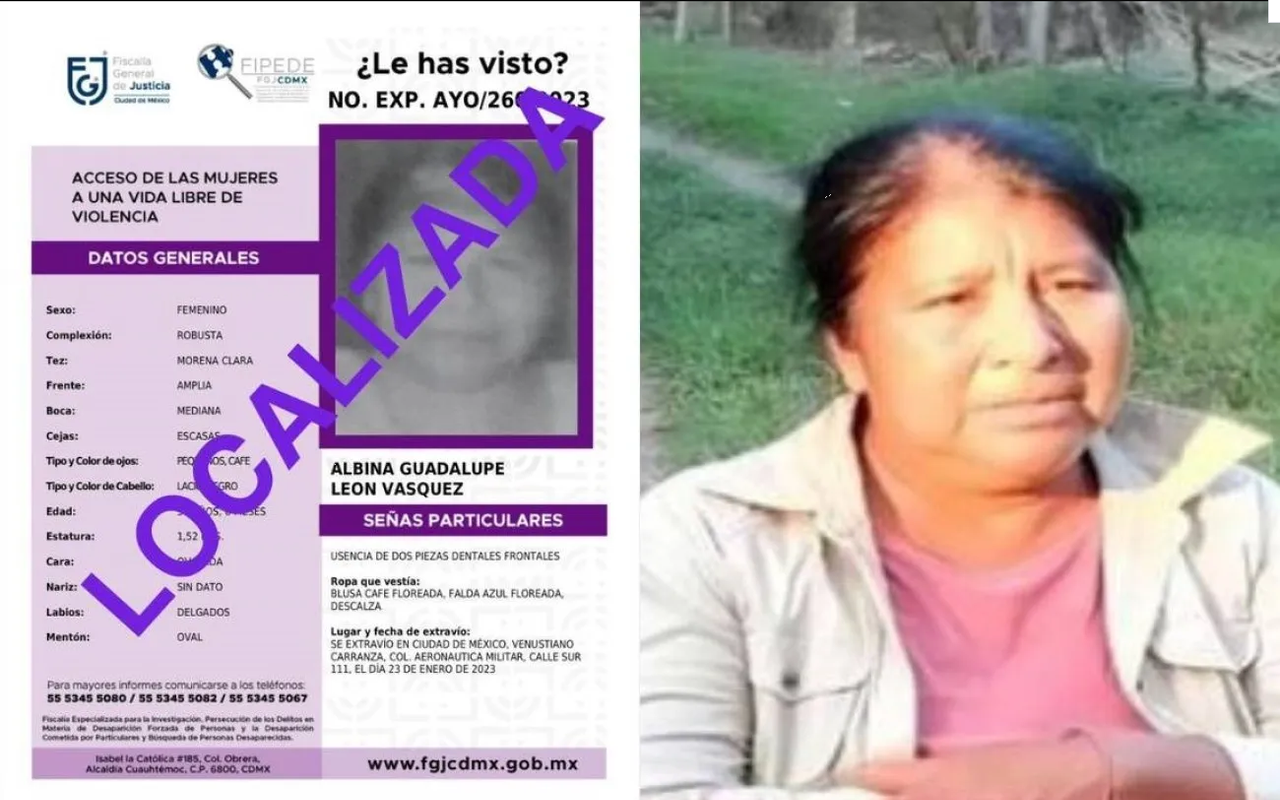 Localizan a Albina, mujer que desapareció tras recibir atención médica