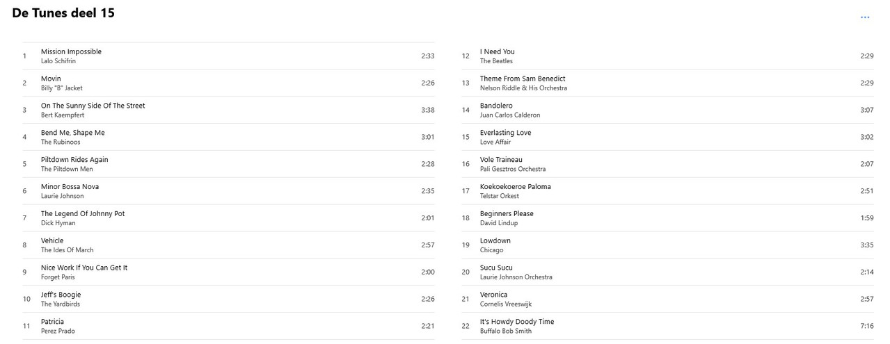 tunes back 15