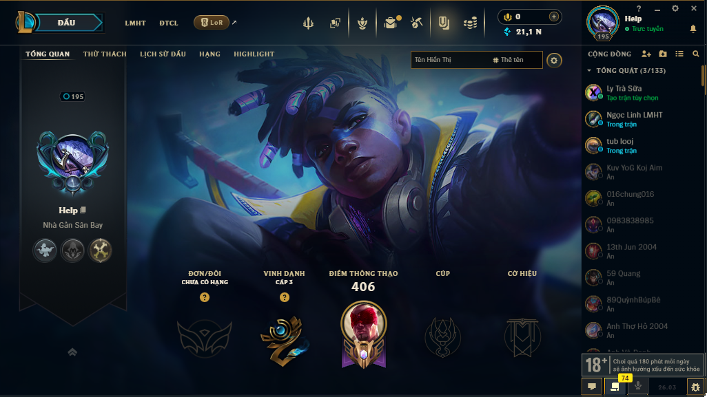 Acc LMHT # - Không Khung