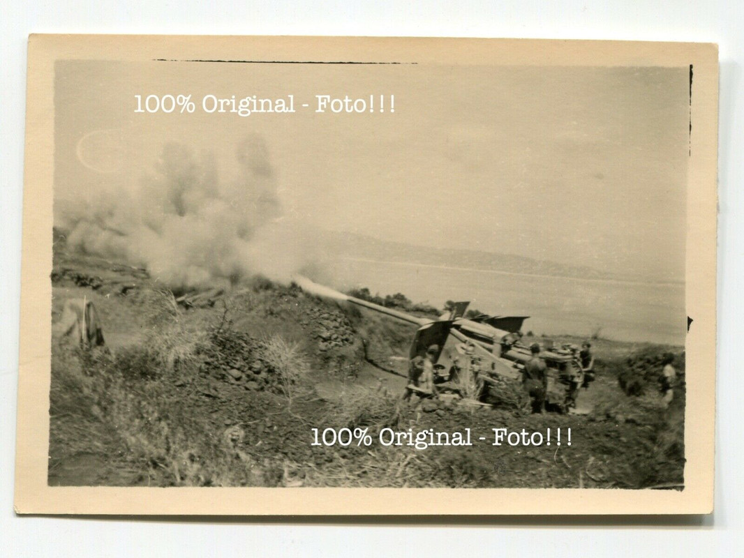 Foto Italien 1944 schwere deutsche Flak Erdkampf Panzerung Geschütz6