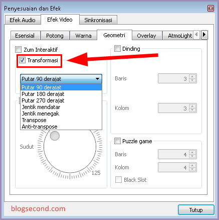 Mengubah Rotasi Video pada VLC Player
