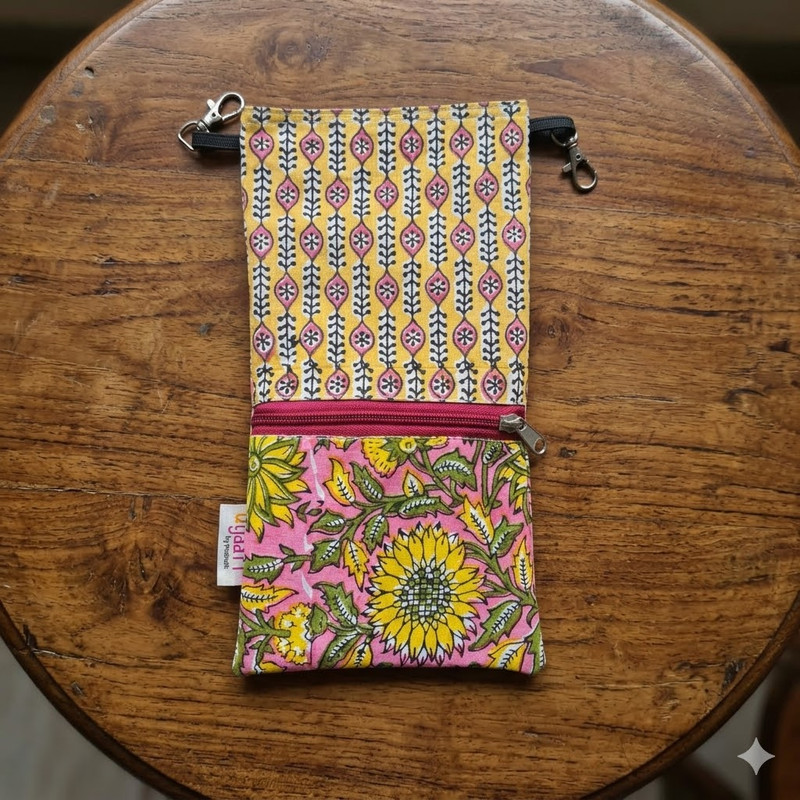 Qyaari Hand Block Printed Chanchi Bag for Women | Cotton Ethnic Potli Pouch | Festive & Indo-Western Accessory