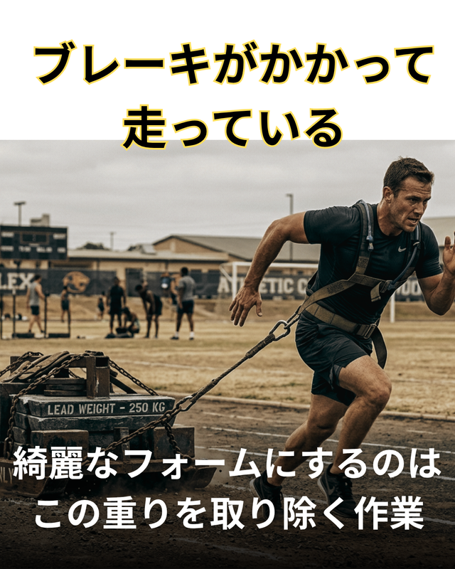 ブレーキをかけながら走るイメージ