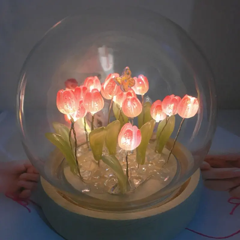 Amzstar DIY Tulip Night Light Led Handmade Tulip Decoration