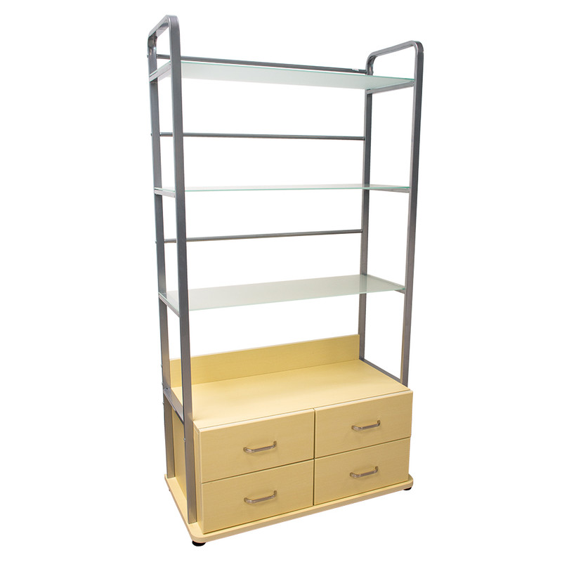 Librero de estilo clásico con 5 niveles y acabado en dos tonos de madera.