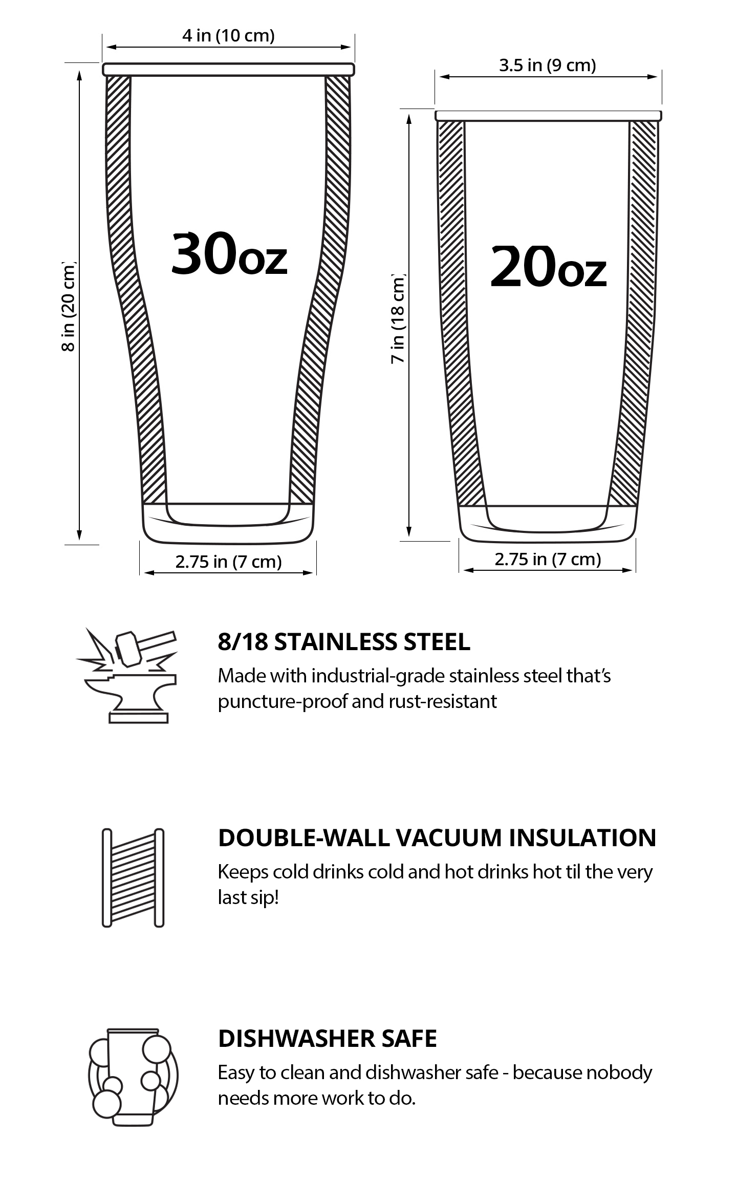 Racing tumbler size