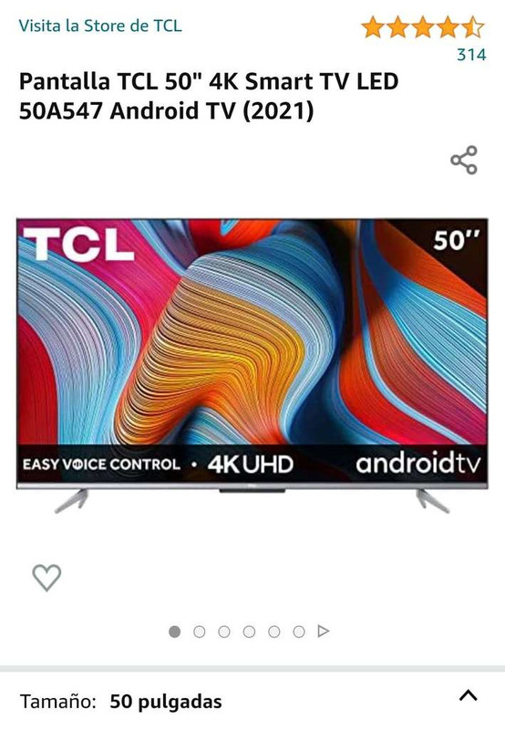 Amazon: TCL Pantalla 50&'&' A547 (HSBC 20%) 
