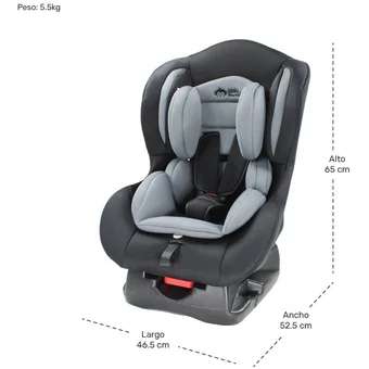 Linio: Autoasiento Gris Bebe 3 Posiciones Arnes Negro / Rojo / Rosa 
