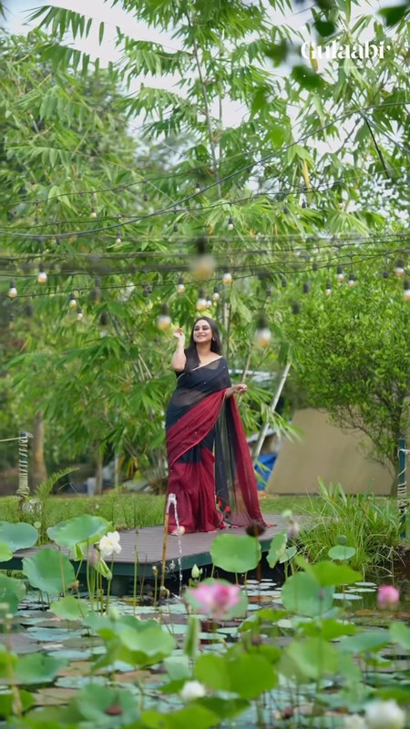 Lakshmi Nakshathra Sexy Navel in transparent saree.mp4_snapshot_00.01.004