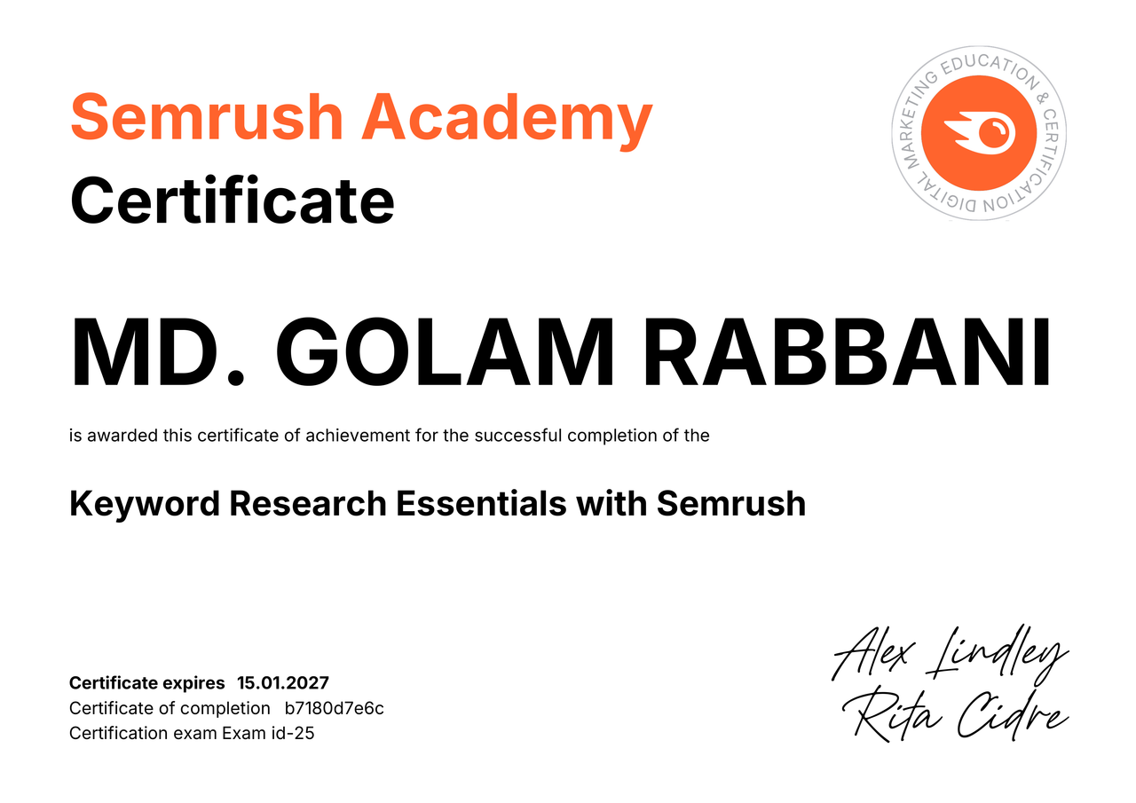 Semrush SEO Certification