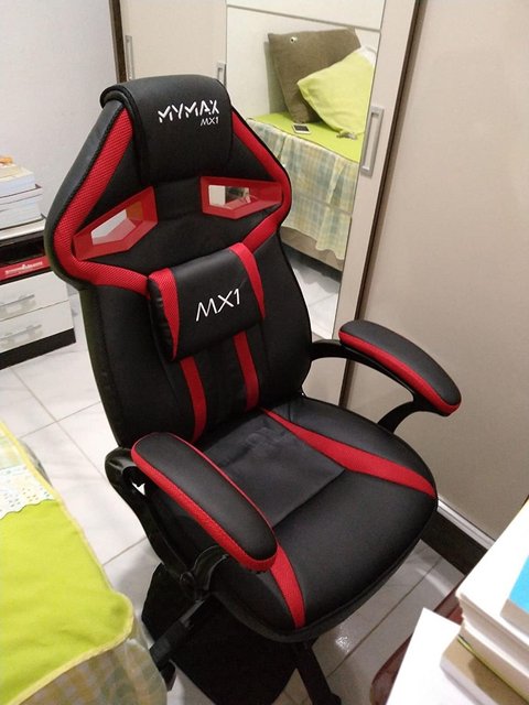 Cadeira Gamer MX1 Giratória, Mymax, 25.009039, Vermelho e preto