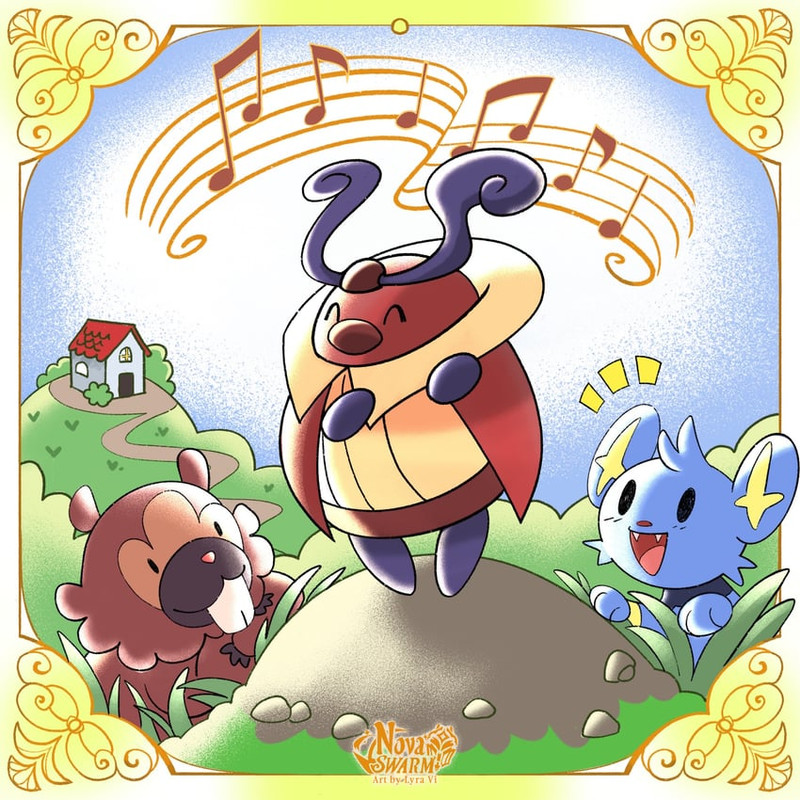 shinx-bidoof-and-kricketot-pokemon-drawn