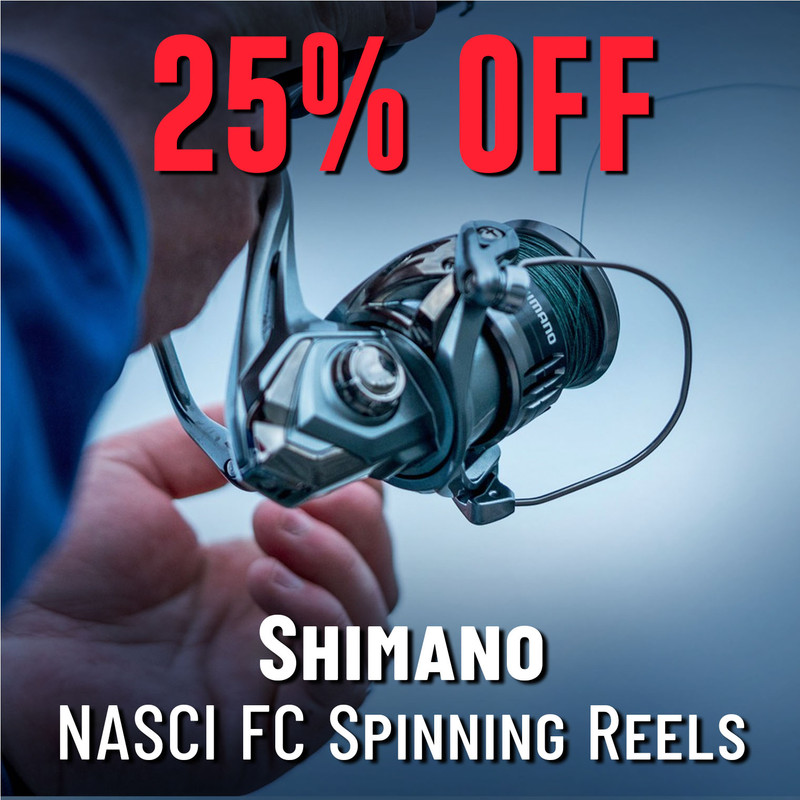 01 23 2026 25 Off Shimano NNASCI FC Spinning Reels 2x