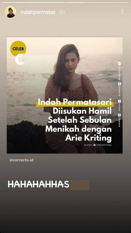 Indah Permata Sari beri reaksi