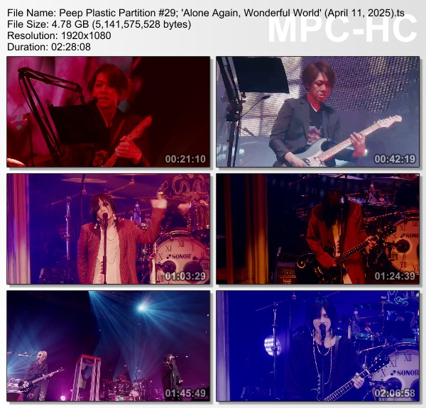 [TV-Variety] Peep Plastic Partition #29 アローンアゲイン、ワンダフルワールド (2025.04.11)