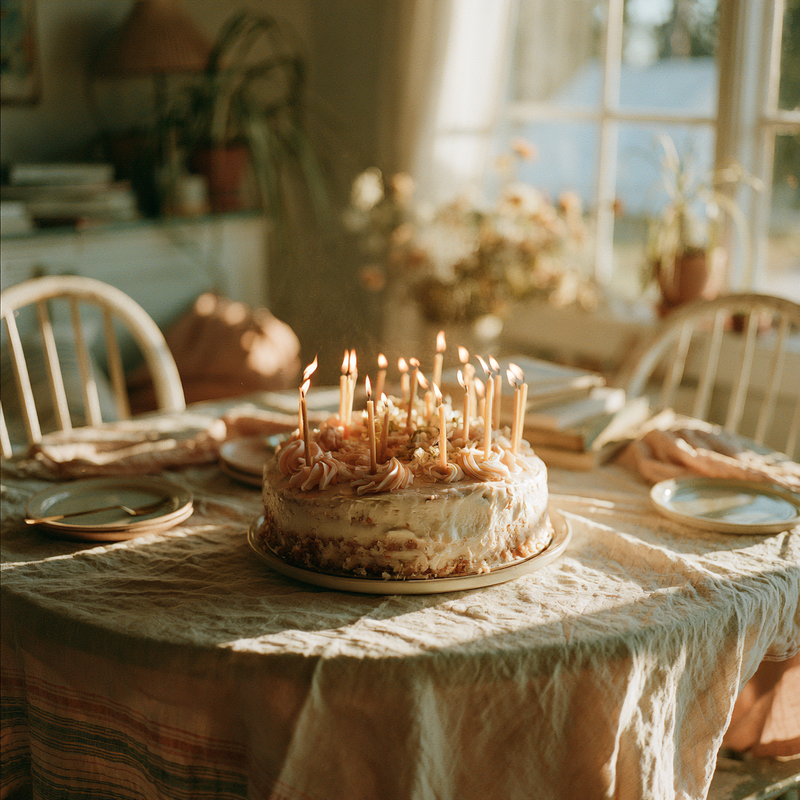 Children blowing out birthday candles at a family celebration