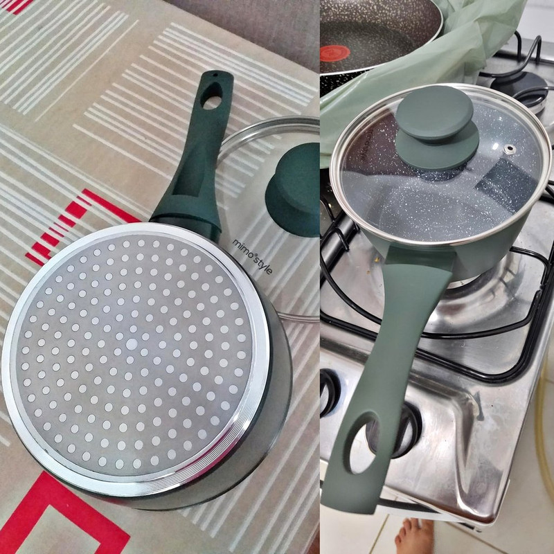 Mimo Style Panela Cook 16cm/1,3L – Estrutura em Alumínio, Revestimento Cerâmico. Alças e Cabos Soft-Touch. Fogão a Gás, Elétrico, Vitrocerâmico (Jade – Verde)