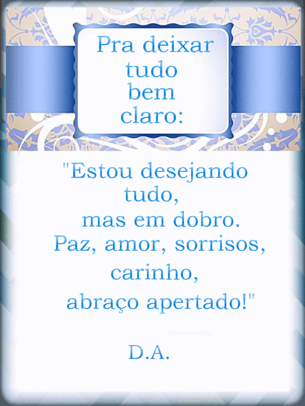 Pra deixar tudo bem claro: